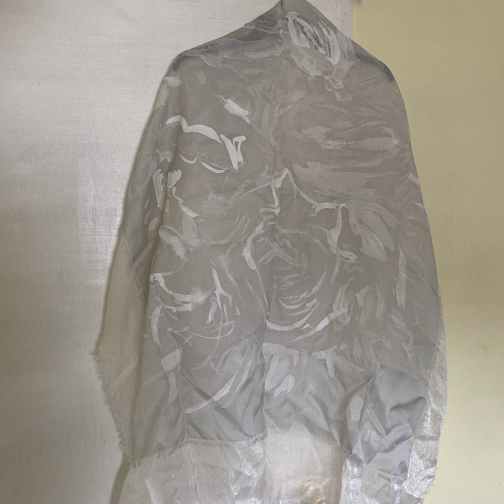 Italian Silk Angora Wool Shimmer Large Wrap Scarf